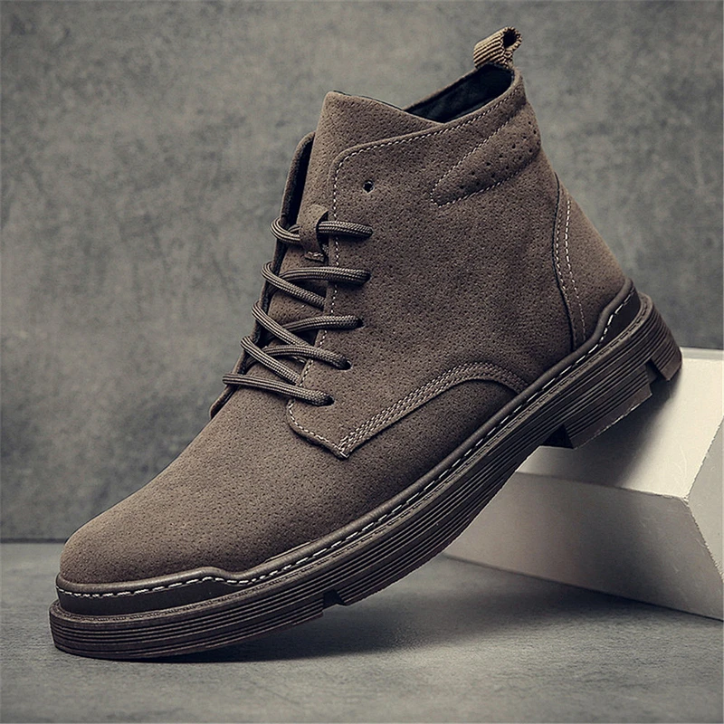 Hot Sale Stylish Casual Men High-Top Leather Shoes Retro Martin Boots