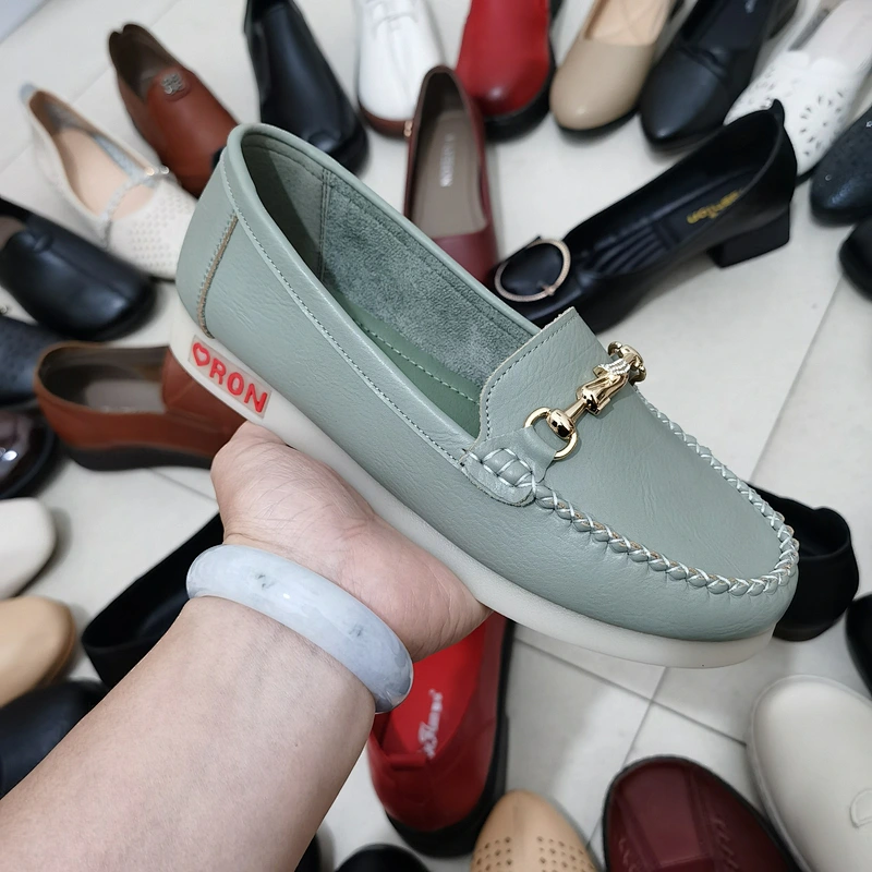 Mix style middle-aged women single shoes elderly shallow mouth flat shoes