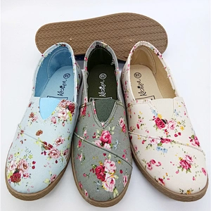 women  Cheap Price Injection Flat Canvas Shoes