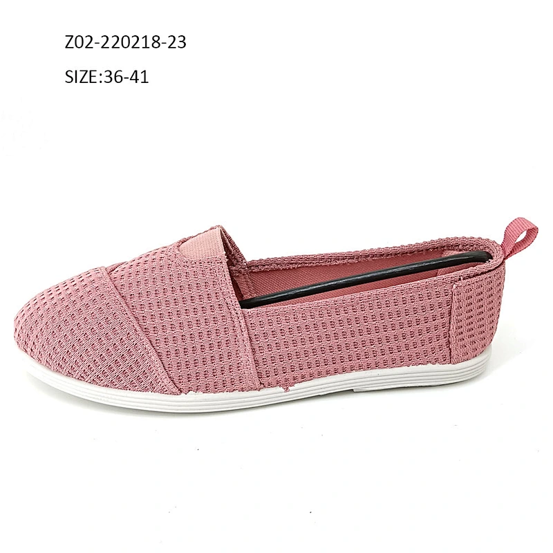 New design injection ladies slip on loafers ladies flats walking casual canvas shoes