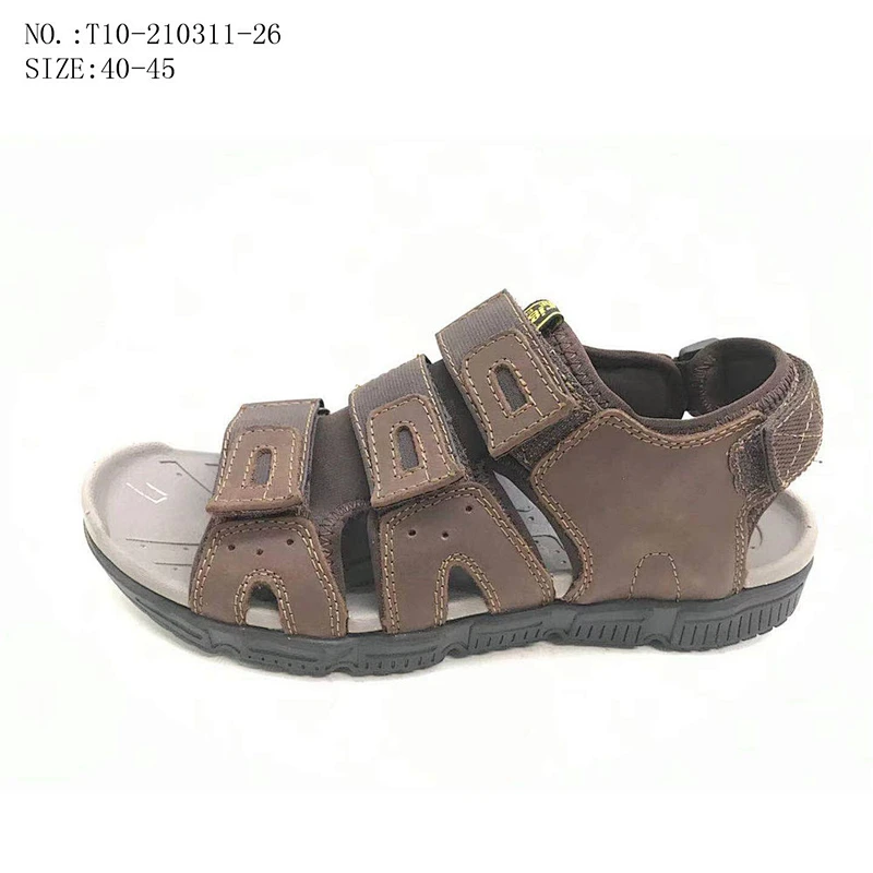 High Quality Comfortable Men Beach suede leather  Slippers Outdoor Leather Sandals for men