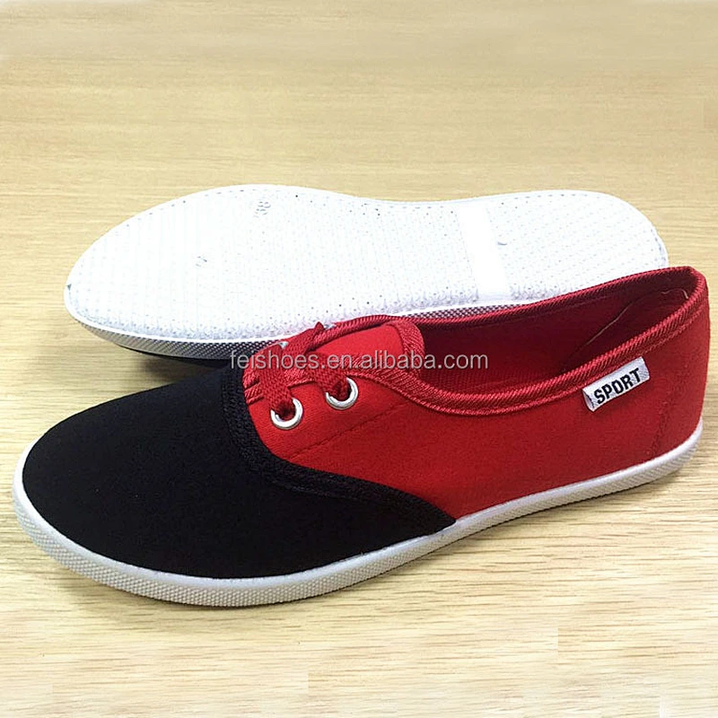 Comfortable ladies flats casual canvas shoe for women