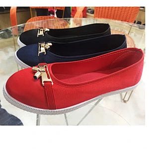 cheap price women injection canvas casual flat shoes