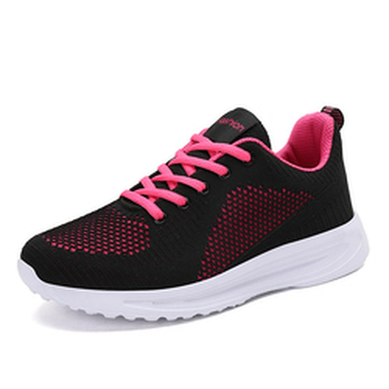 New Breathable fly knitted Women Casual Running Sneakers Shoes ladies Non-Slip walking sports shoes