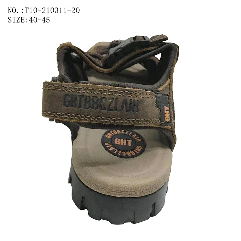 Factory OEM High Quality Summer Men Strap Outdoor Slippers Casual Beach Leather Sandals