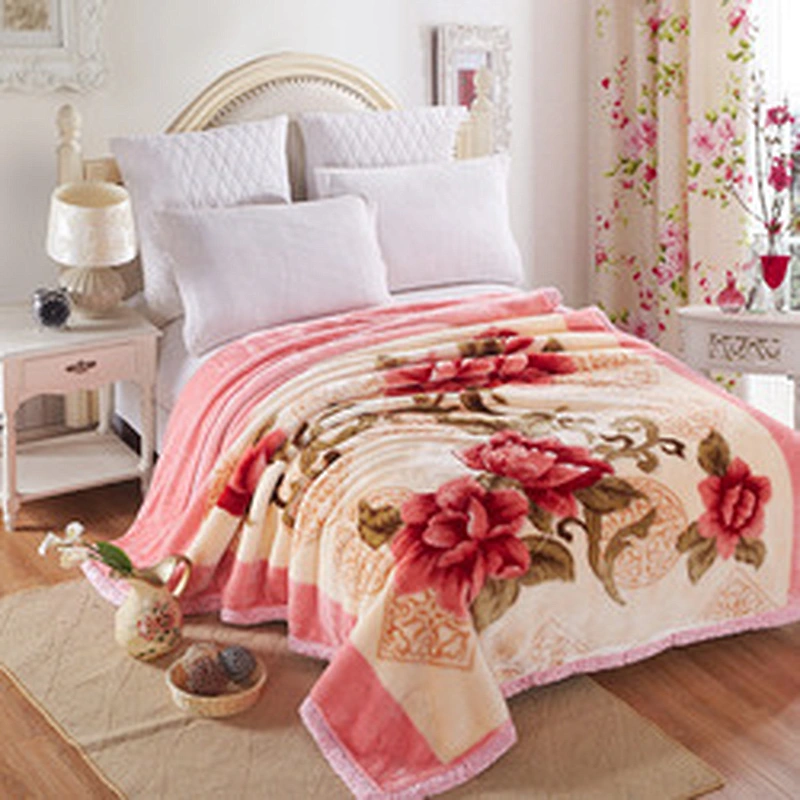 New 1.9kg double thickened super soft stock Raschel blanket Gift double sided blanket