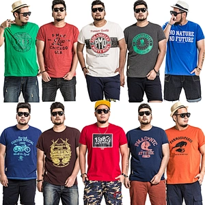 Mix color mix style big size  men cloths short-sleeved T-shirt stock  for wholesale