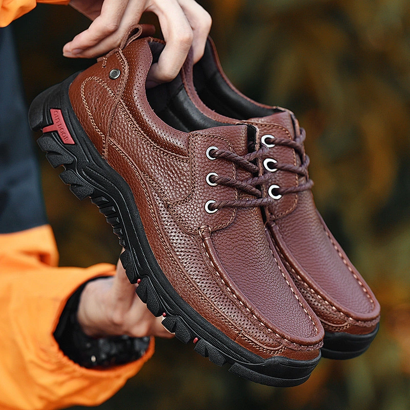Men Genuine Leather Shoes Outdoor Walking Shoes Plus Size