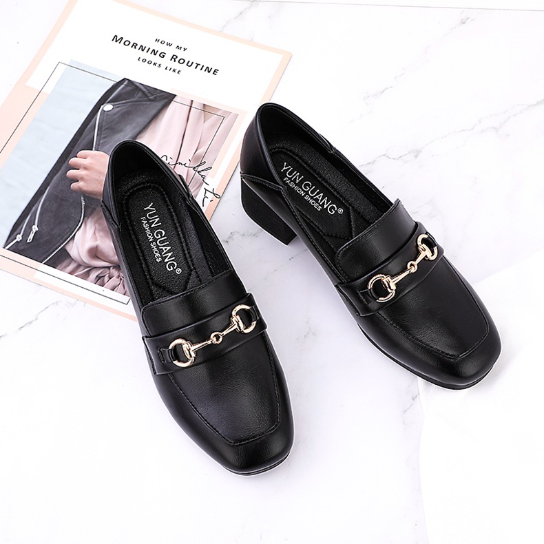 New Custom fashion women's single shoes Korean version casual loafers leather shoes