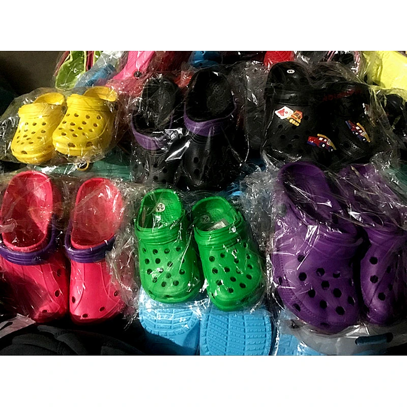 Mix design kids slippers clogs children beach garden shoes stock