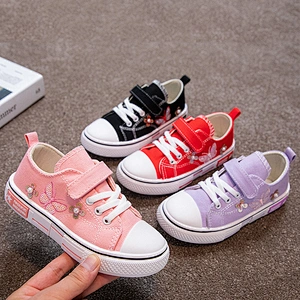 Lightweight Soft Sole Classic children Walking Casual Canvas Shoes whit butterfly