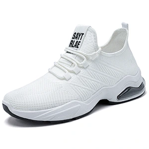 Men Lace up Woven Cushion Sport Shoes Casual Running Sneakers