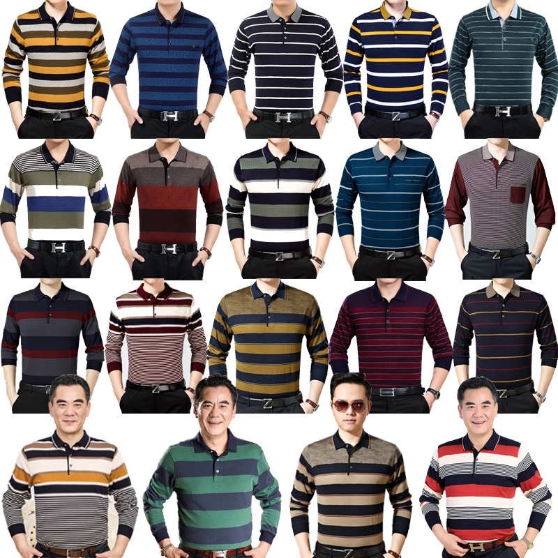 mix design mix color men long sleeve polo shirt stock for wholesale