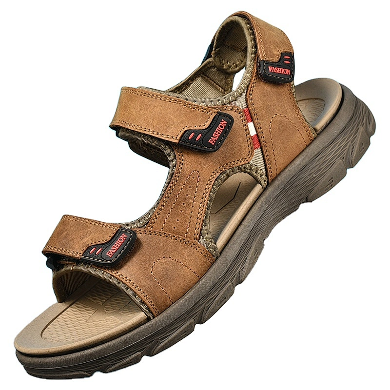 New design Top Selling Slide Sandals man leather sandals stock shoes