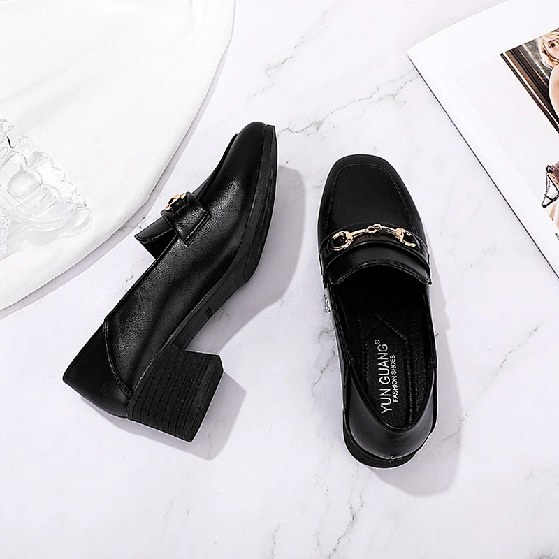 New Custom fashion women's single shoes Korean version casual loafers leather shoes