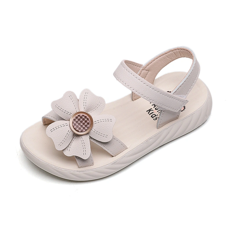 New Arrival Girls Shoes Flower Children Casual Leather Sandals