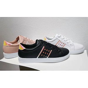 Hot Sale women Lace up School Sports Shoes PU Leather Casual Board Shoes