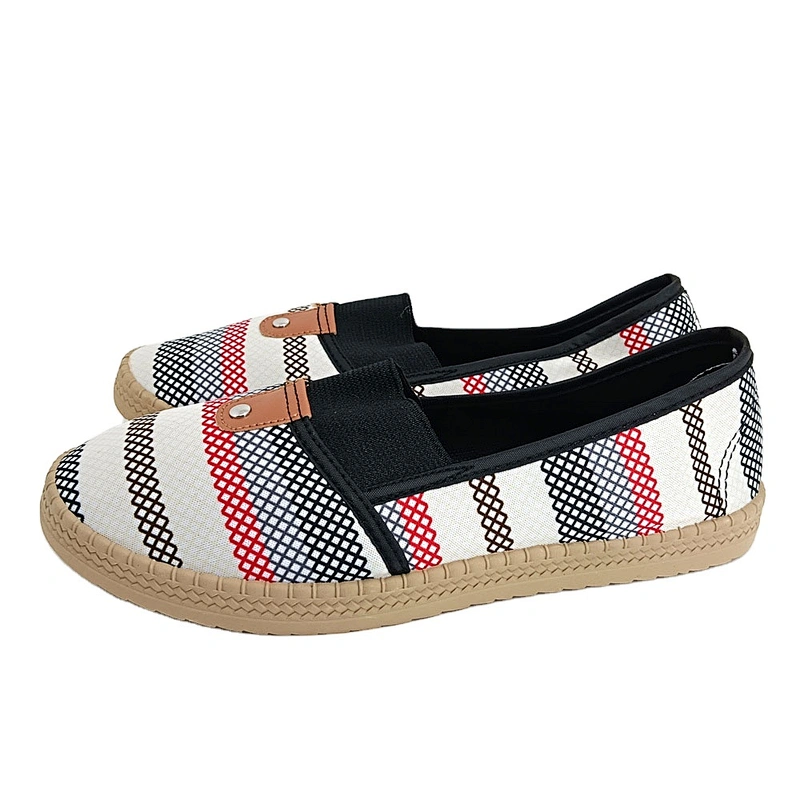 New style cheap women slip on canvas shoes breathable ladies walking casual shoes