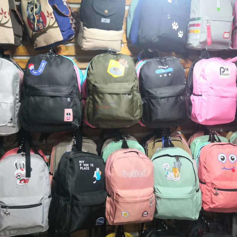 Mix style outdoor casual students schoolbags canvas backpacks stock