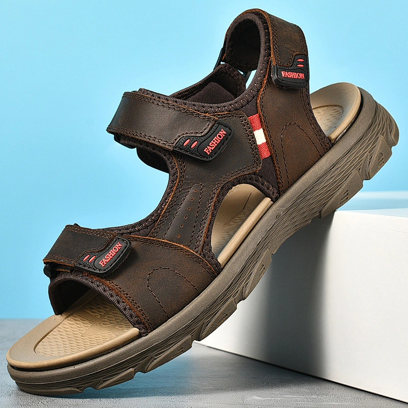 New design Top Selling Slide Sandals man leather sandals stock shoes