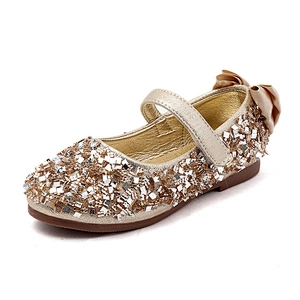 Children Girls Slip on Glitter Dress Shoes Kids Mary Jane Ballet Flats