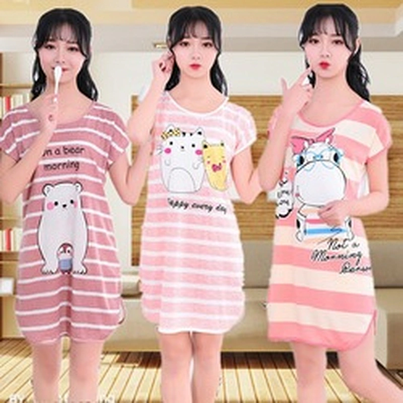 Cute style pajamas ladies mix dress casual and comfortable inventory cotton nightgowns