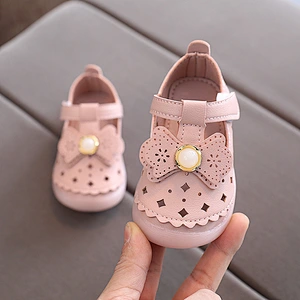 New Style Bowknot Girls Casual Shoes Children Baby Leather Shoes