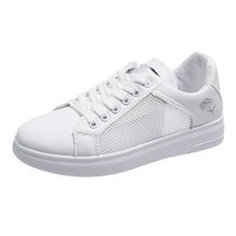 Breathable Pu Platform Casual Women Sneakers White Shoes ladies board shoes