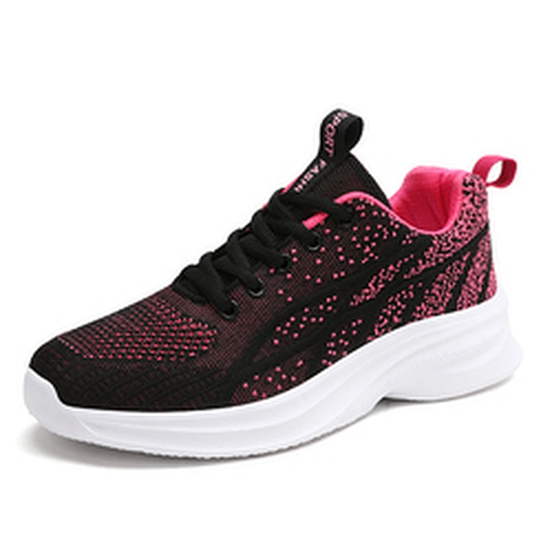 New style lightweight ladies fashion fly knitted casual sneakers shoes women walking style sports shoes