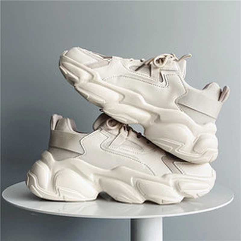 Men Fashion Sneakers Lace up Walking Chunky Casual Shoes