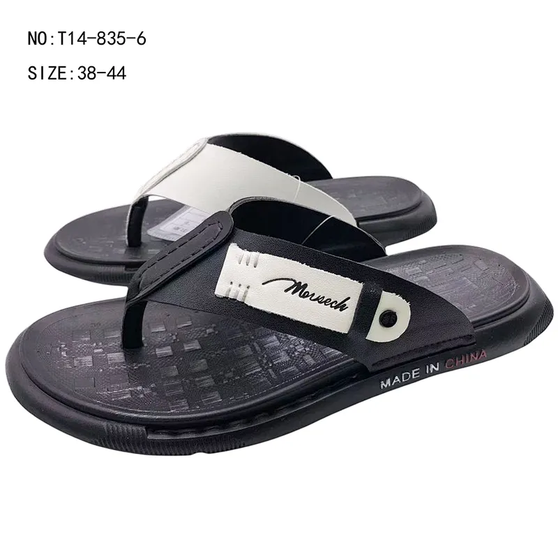 Custom Men Summer Casual Beach Sandals Genuine Leather Flip Flop Slides