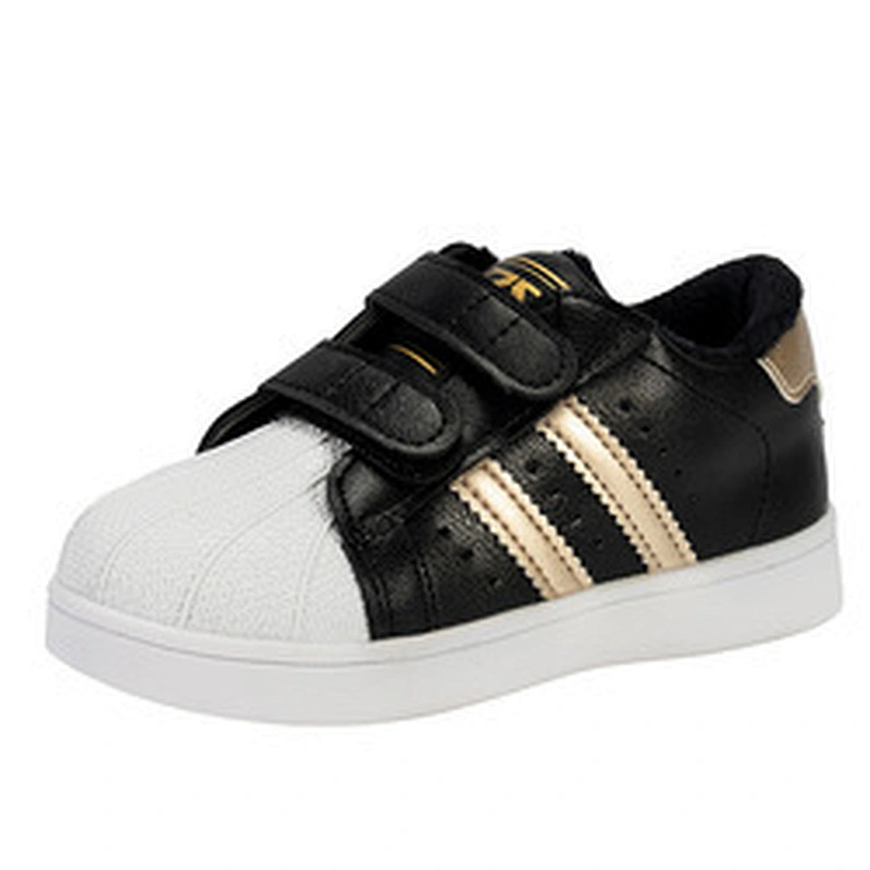 Leisure PU children board shoes student skateboard with magic tape