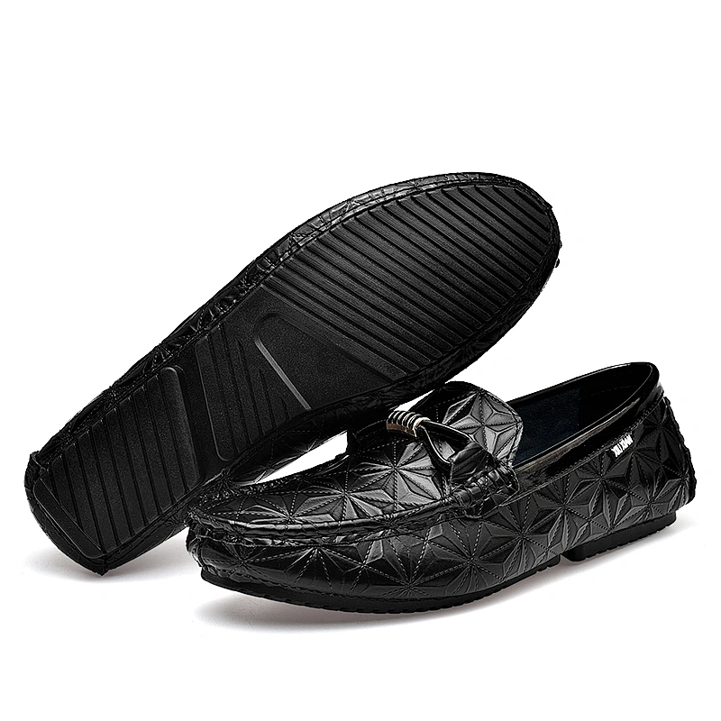 New Design casual Men Loafers slip on driving Leather Shoes