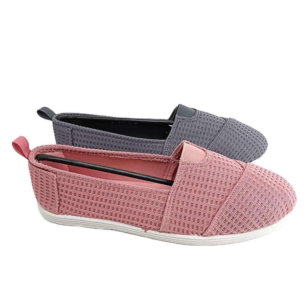 New design injection ladies slip on loafers ladies flats walking casual canvas shoes