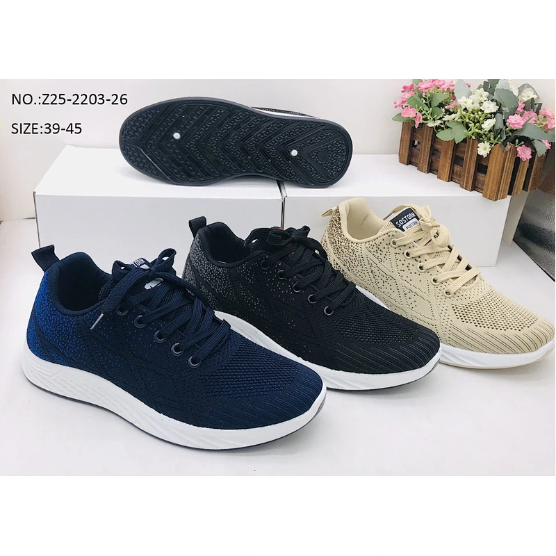 Fashion Custom Injection Men Fly knit Travel Tennis Running Sports Casual Sneaker Shoes