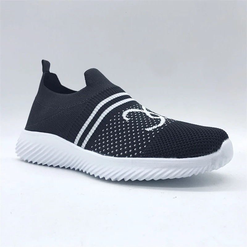 Slip-on Flats Shoes Women Summer Breathable Flying Weaving Casual Shoes Breathable Lightweight Mesh Fashion Sneaker