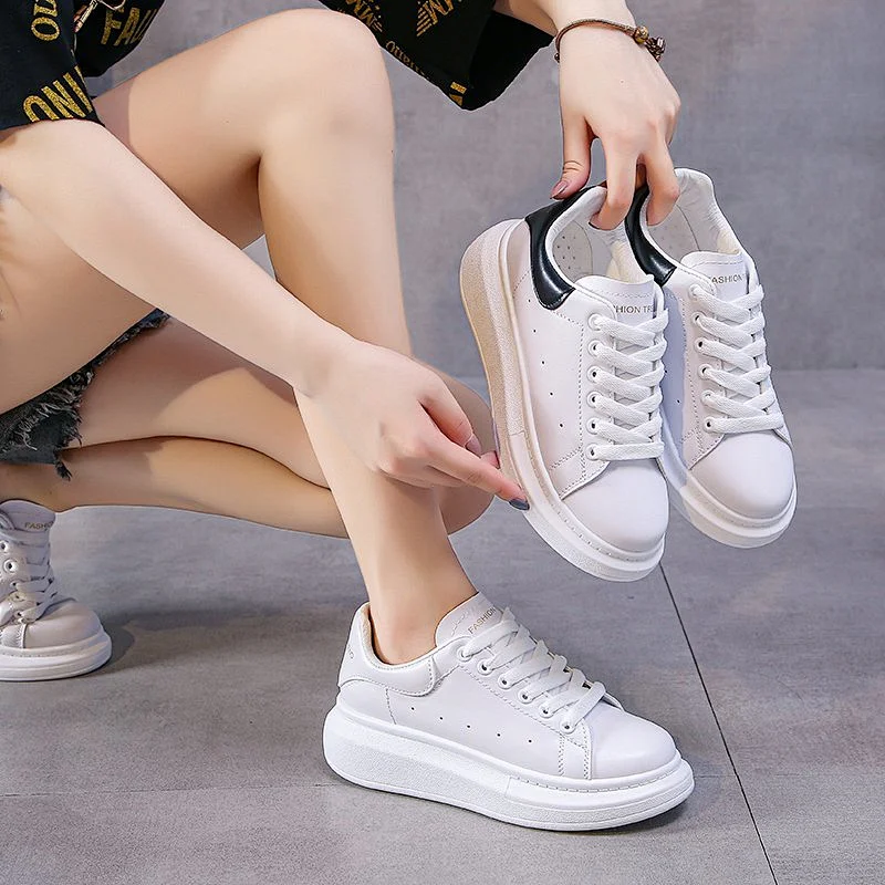 Fashion Thick soled Platform women white board shoes student walking style Sneakers