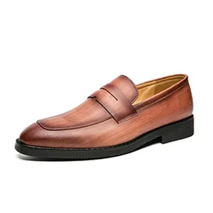 High Quality Luxury Brown Leather Men Dress Shoes For Men stock shoes