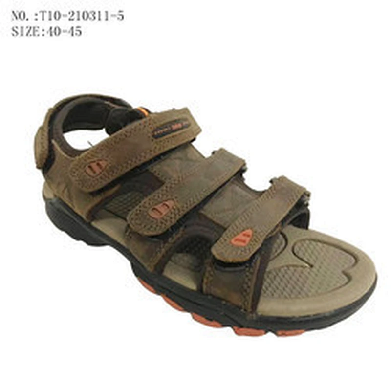 Durable Custom Anti-Slip Man Outdoor Beach Slippers Leather Sandals