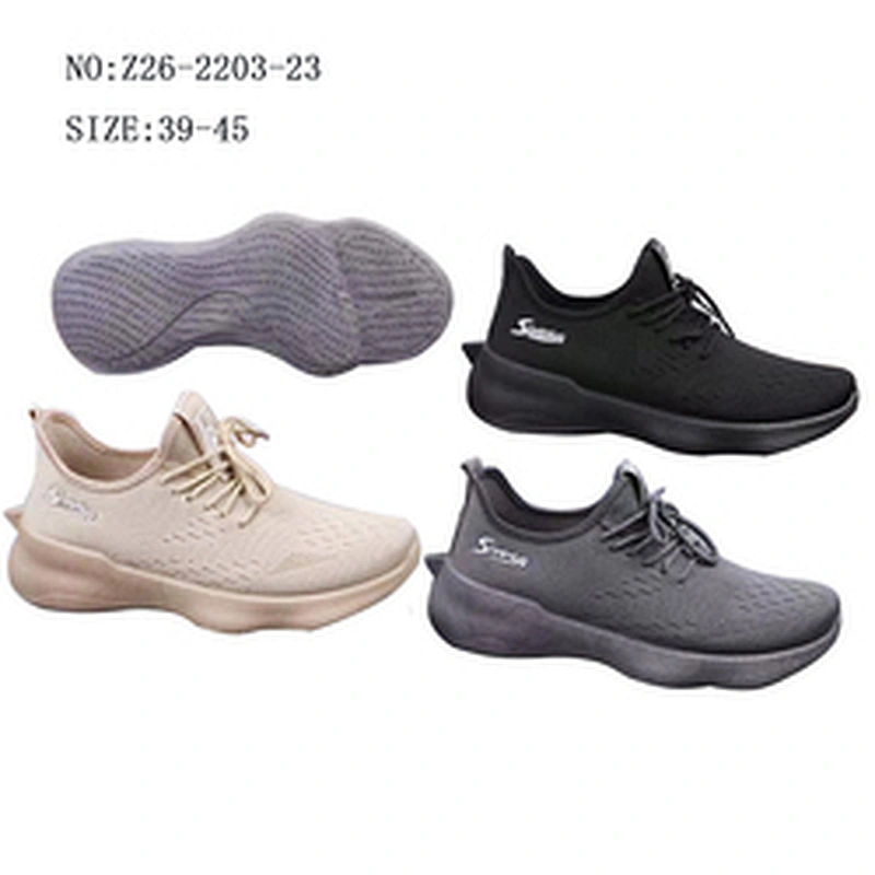 Fashion trend fly knitted men sneaker breathable casual shoes running walking sports shoes