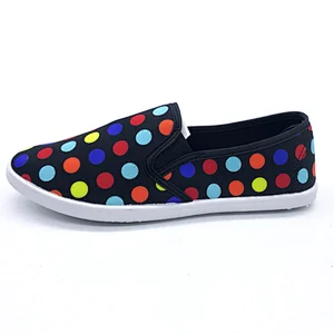 Good Quality Custom Women Injection Flat Casual Canvas Shoes