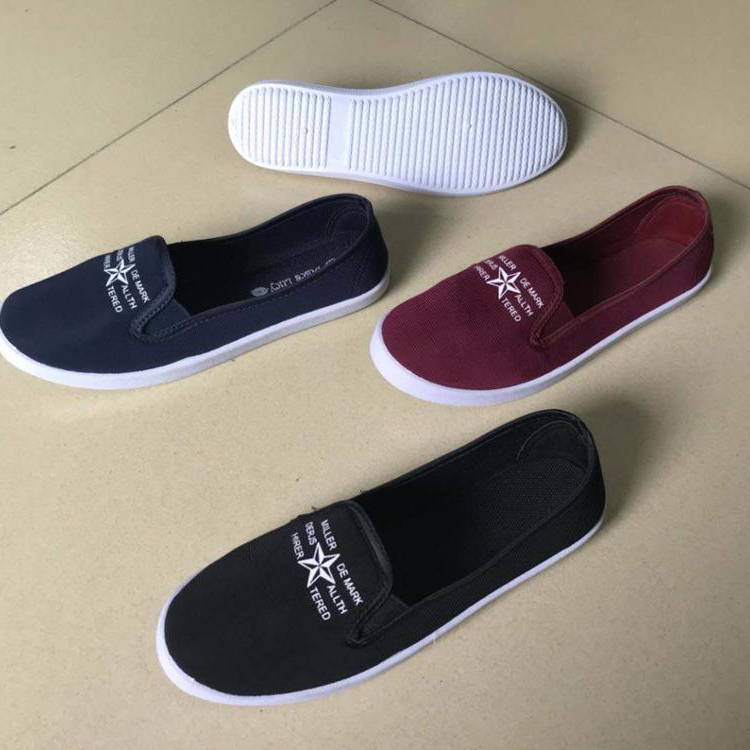women shoes Star design Lady flat casual shoes with elastic canvas shoes