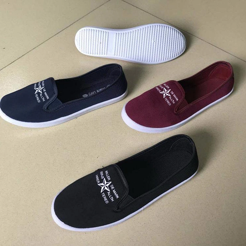 women shoes Star design Lady flat casual shoes with elastic canvas shoes