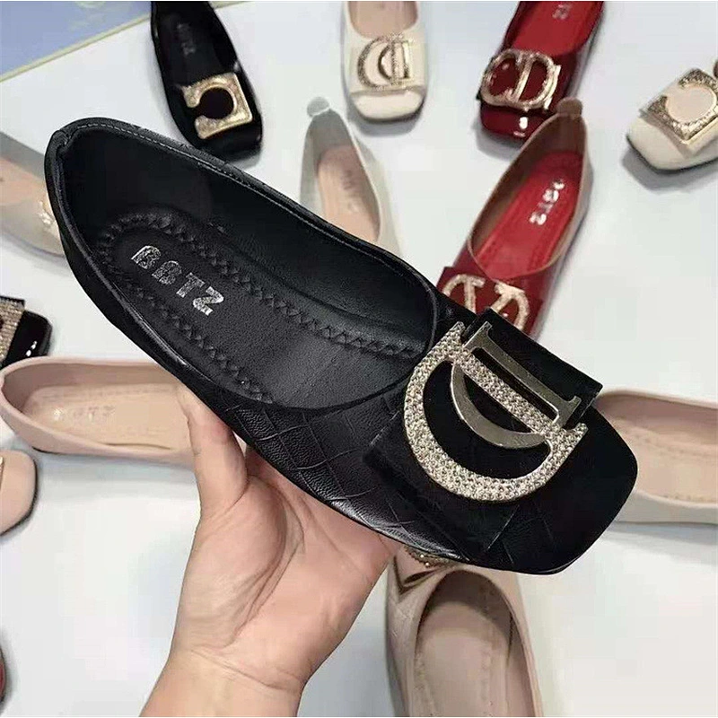 Mix style cheap women stock shoes slip on loafers shoes ladies dress flat shoes stock