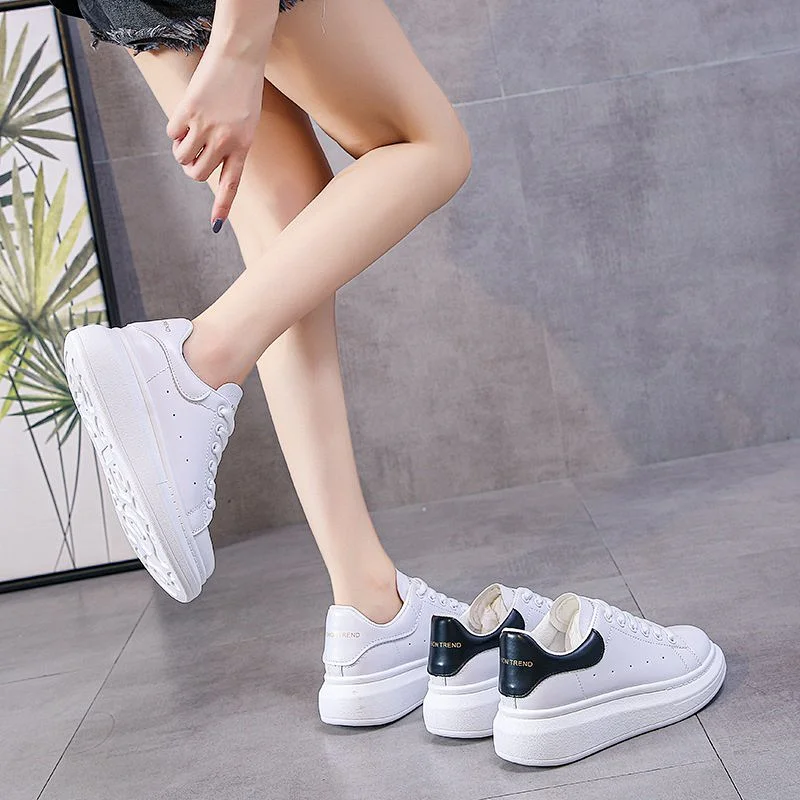 Fashion Thick soled Platform women white board shoes student walking style Sneakers