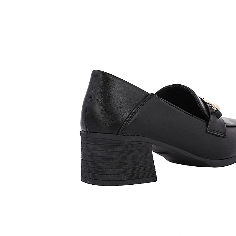 New British college style women shoes retro thick heel casual loafers leather shoes