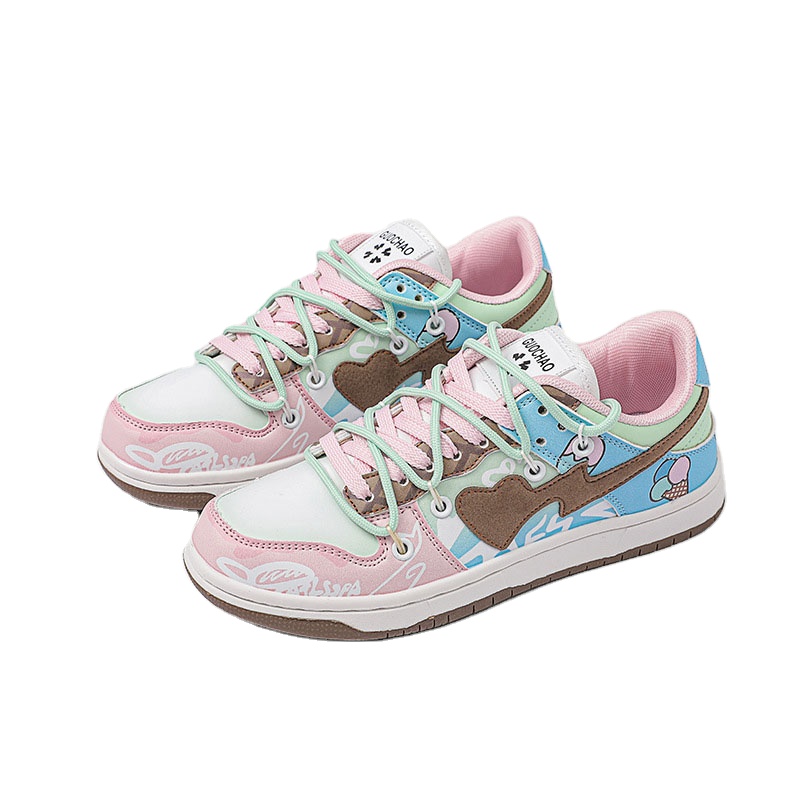 New Sweet ice cream Skate shoes women sneakers fashion casual platform board shoes
