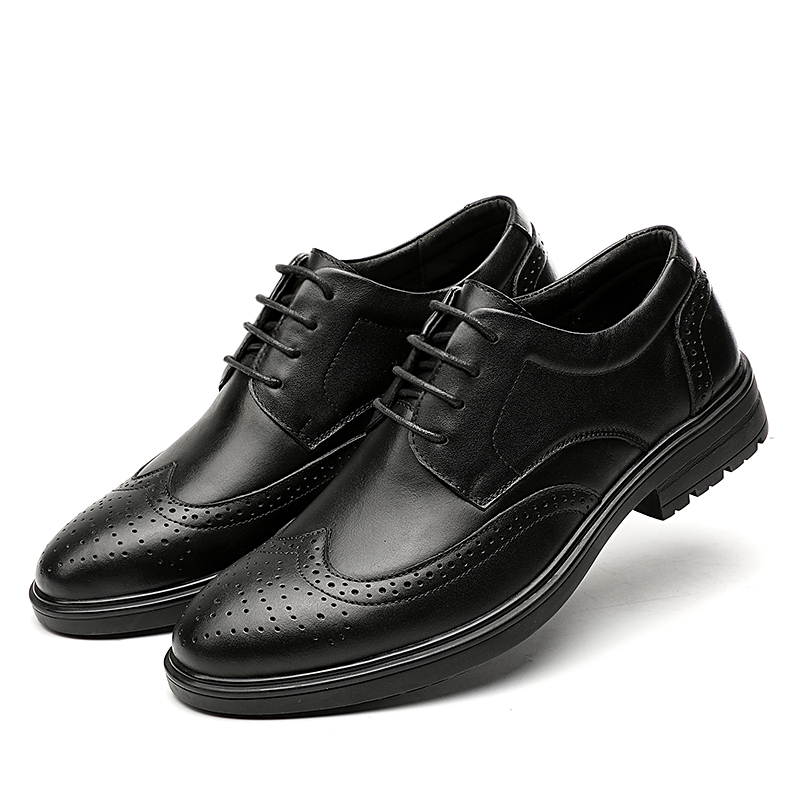 Men dress shoes pointed leather footwear Casual Commerce Shoes  stock