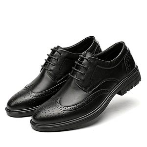 Men dress shoes pointed leather footwear Casual Commerce Shoes  stock