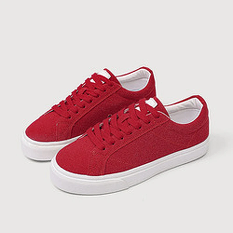 New vintage style women fashion casual sneakers shoes flat low top couple skateboard shoes